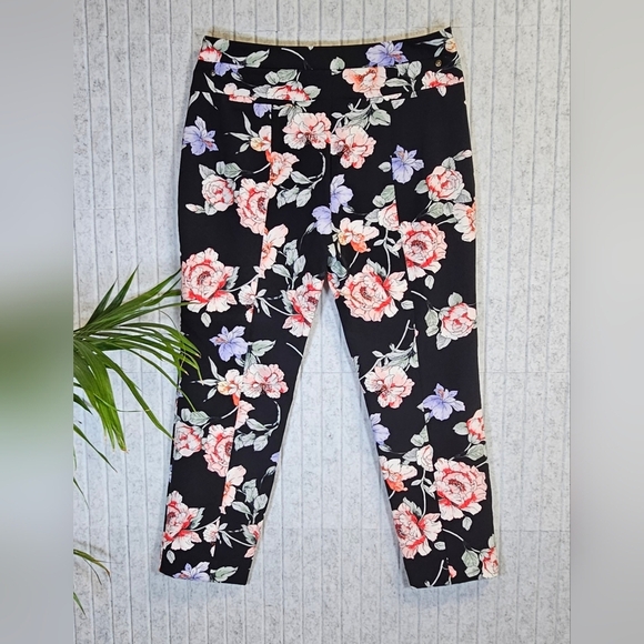 Adrianna Papell Kate Fit Pants Floral Slim Trousers Size 14 NWT - Picture 4 of 4